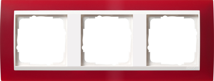 Gira event 3-местная Рамка полупрозрачный красный, внутренняя – глянцевый белый, арт. 0213398