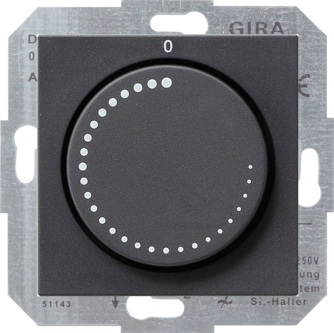Gira System 55 антрацит Выкл.поворотный для рег.числа оборотов
