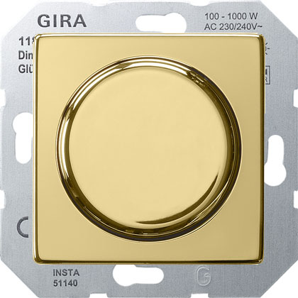 Gira ClassiX латунь Светорегулятор пов. 60-400Вт (лн)  вкл. через поворот