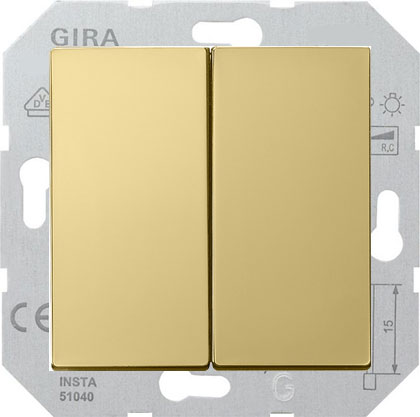 Gira ClassiX латунь Светорегулятор сенс.на 2 канала 2х(50-220Вт) (лн+эл.+обм.)