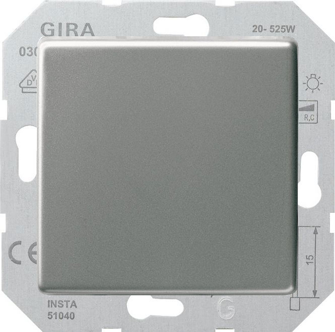 Gira Edelstahl сталь Светорегулятор сенс. 3-420Вт (лн+эл.+КЛЛ+LED)