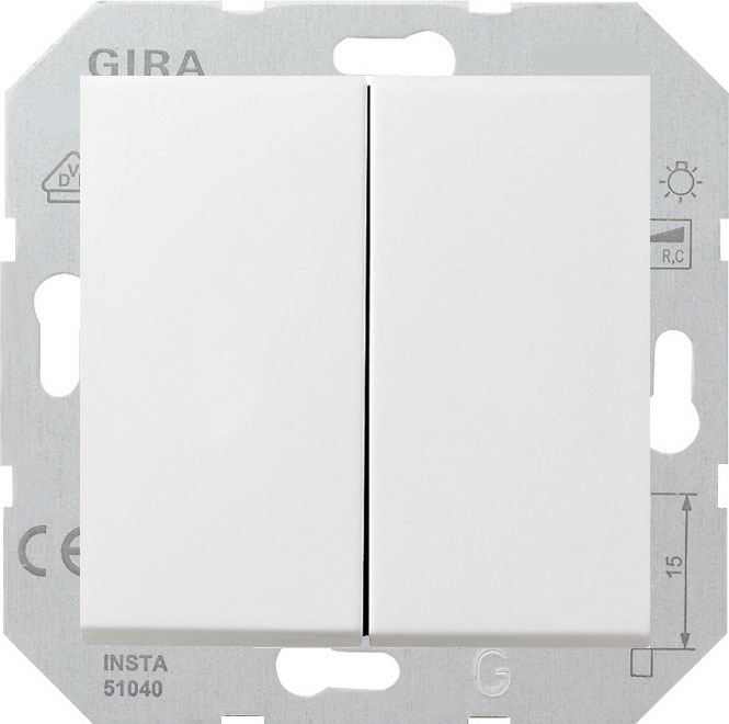 Gira F100 белый гл. Светорегулятор сенс.на 2 канала 2х(50-220Вт (универс.)
