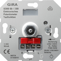 Gira мех. Вставка электрон. потенциометра для входа упав. 10А. с функцией кнопоч. выключателя, арт. 030800