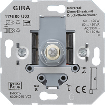 Gira мех. Универсальный светорегулятор поворотный 50-420 Вт, арт. 117600