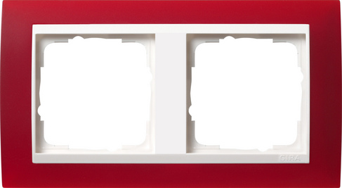 Gira event 2-местная Рамка полупрозрачный красный, внутренняя – глянцевый белый, арт. 0212398